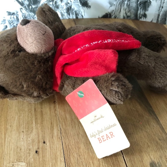 BABY’S 1st CHRISTMAS Teddy Bear Hallmark Plush Toy Stuffed Animal NWT - Picture 3 of 9